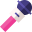 Microphone dessiné de couleur rose.